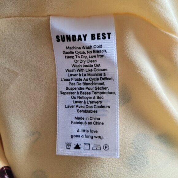Aritzia Sunday Best Cher Yellow/Iris Bing Dress Size 6 - Picture 7 of 8